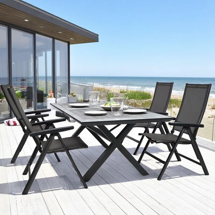 KETTLER Set 6x Klappsessel Multipositionssessel CROWD Anthrazit – Bild 2