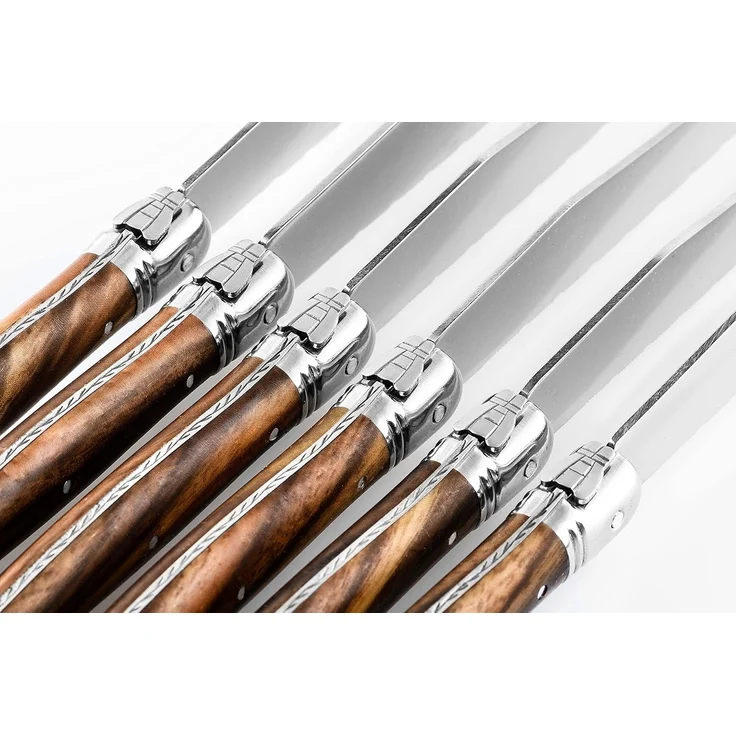 Laguiole Style de Vie Steakmesser LAGUIOLE STEAKMESSER SET "PREMIUM", Edelstahl Klinge, Messerset, Fa – Bild 4