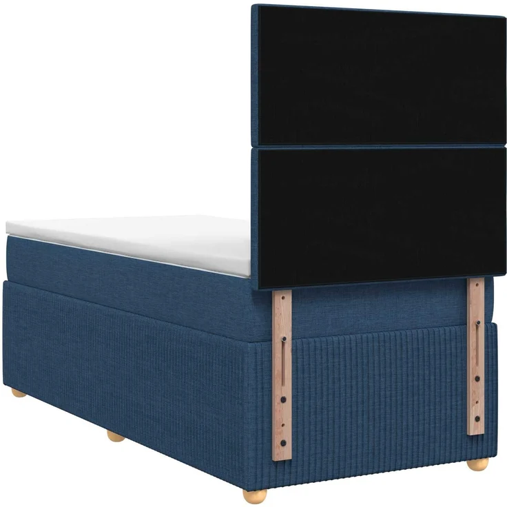 vidaXL Boxspringbett mit Matratze mit Kopfteil Blau 90 x 190 cm Stoff 3454290 – Bild 8