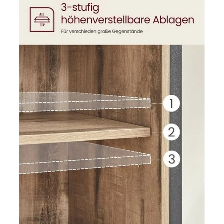 Vasagle Sideboard, mit Schublade, mit Schiebetür, 70 x 30 x 80 cm – Bild 4