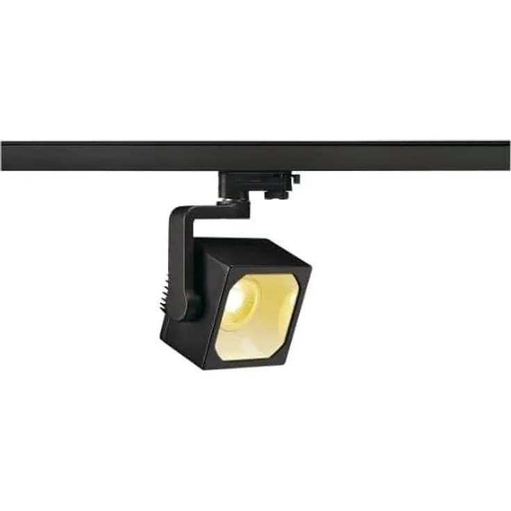 SLV EURO CUBE Spot, schwarz, 60°, 3000K, CRI90, inkl. 3P.-Adapter - Leuchten mit 3 Phasen Adapter 230V