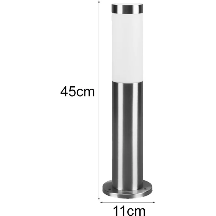 Moderne LED Sockelleuchte aus Edelstahl in Silber, Höhe 45cm – Bild 4