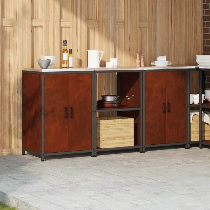vidaXL Aufbewahrungsset für die Küche HATTEM 3 stk. Rostoptik 3392700 – Bild 4