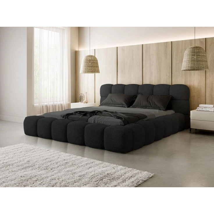 Compleo Polsterbett BUBBLE boucle Designerbett 140/160/180x200 BIZU, Wolkenbett, TOPSELLER Stauraumbett MADE IN EU – Bild 1