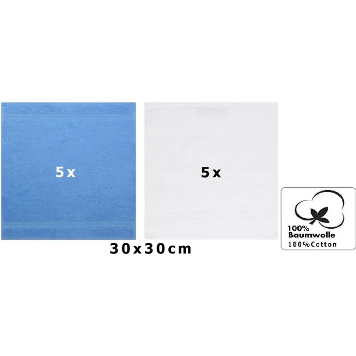 Betz Seiftuch 10 Stück Seiftücher Set Premium Farbe hellblau und weiß, (Set, 10-St), Seiflappen