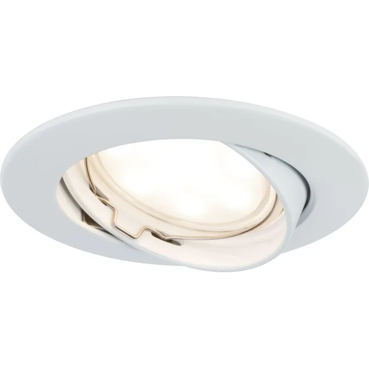 Paulmann Premium Einbauleuchten Set Coin satiniert rund schwenkbar LED 1x6,8W 2700K 230V 51mm Weiß matt/Alu Zink6071