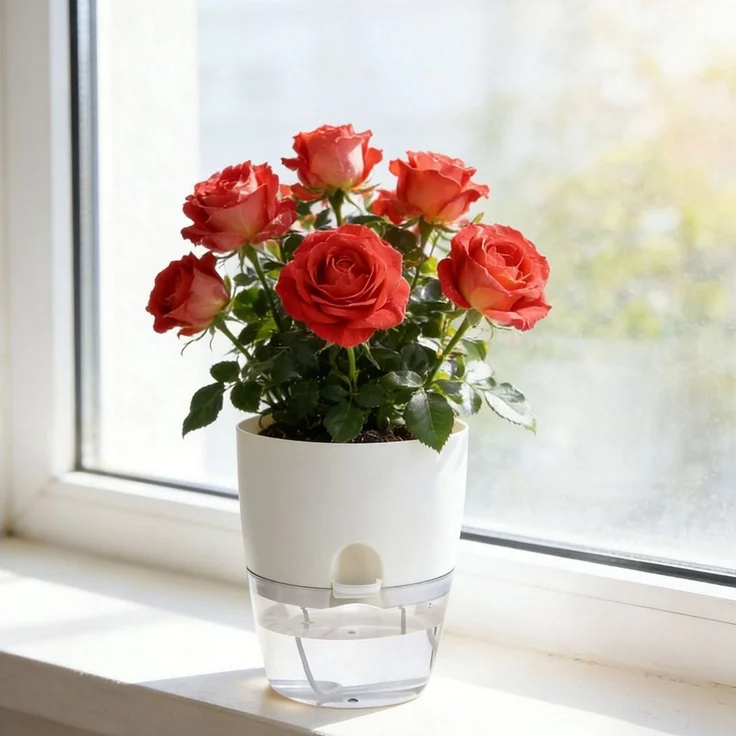 shop'n smile ideoon Blumentopf Blumentopf selbstbewässernd Ø18,5cm Pflanzgefäß mit Docht-System (3 St, 3er-Set & 6er-Set), 10-15 Tage Urlaubsschutz/transparentes Reservoir/ 18,5x15,5 cm – Bild 3