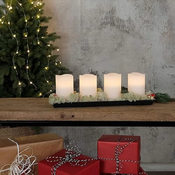 LED-Wachskerzen "May", 4er Set, weiss – Bild 5