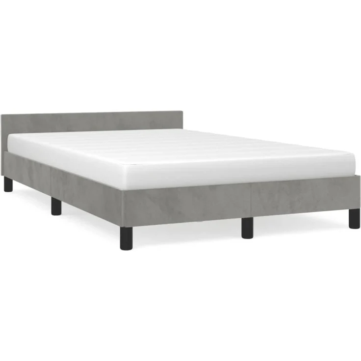 vidaXL Bettgestell ohne Matratze Hellgrau 120x190 cm Samt 379547 – Bild 1