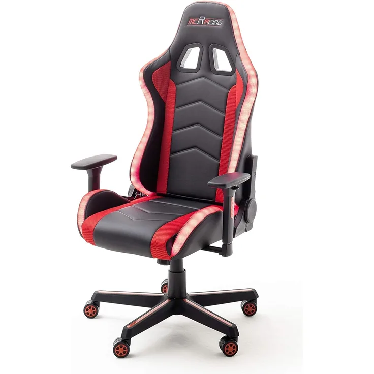 Gamingstuhl 'mcRacing LED' - Schwarz-Rot