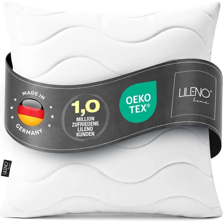 LILENO HOME Kissen 65x65 (1er Set) – 95 °C waschbar, Oeko-Tex & Made in DE – Allergiker Kopfkissen 65x65 anpassbar für himmlischen Schlaf – Haut schmeichelndes & geruchsfreies Pillow – Bild 1