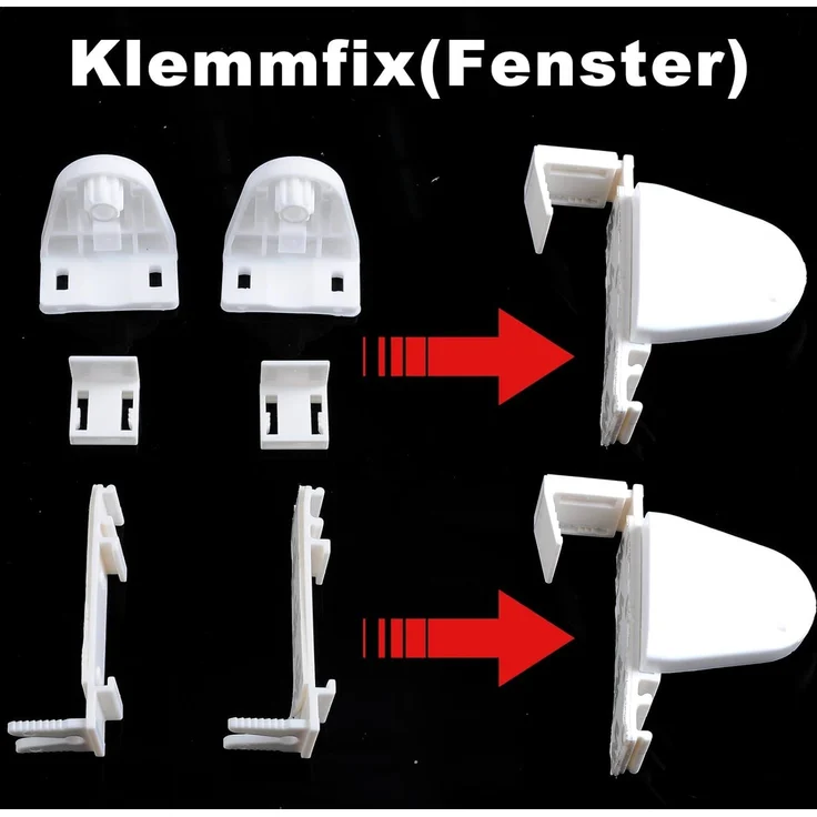 WOLTU Doppelrollo Klemmfix ohne Bohren Weiß B85 x H150 cm, Duo Rollo Zebrarollo Fensterrollo Klemmrollo Seitenzugrollo Easyfix lichtdurchlässig & verdunkelnd Rollos für Fenster und Tür – Bild 8