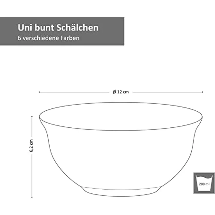MamboCat Müslischale 6er Set Snack-/Dipschale Uni bunt 12cm - 24326734, Steingut – Bild 6
