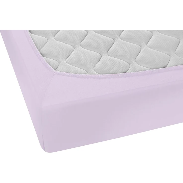 biberna Feinjersey-Spannbetttuch, 100 % Baumwolle, flieder, 1x 180x200 cm - 200x200 cm – Bild 2