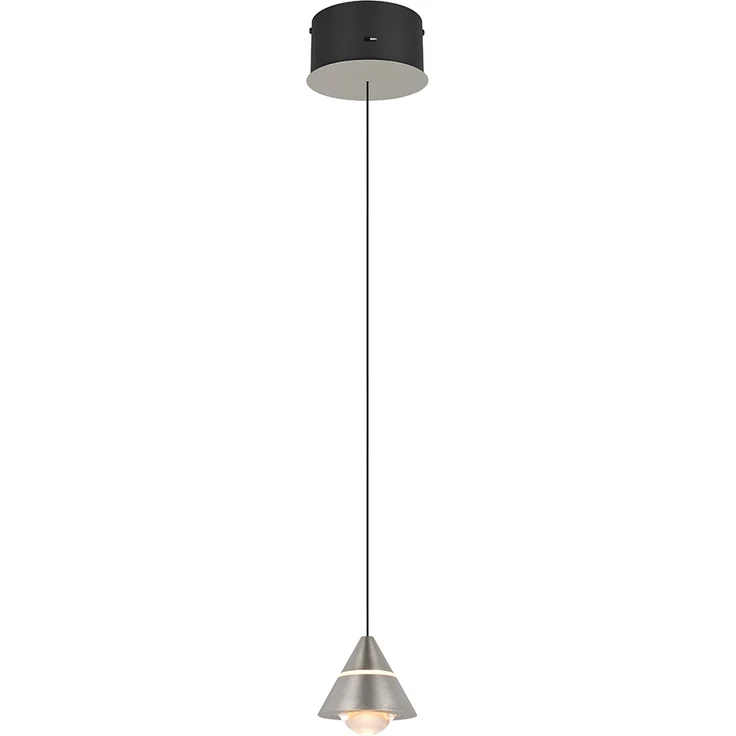 Kleine LED Pendelleuchte ROMEO höhenverstellbar, einflammig, Silber Ø 10cm – Bild 2