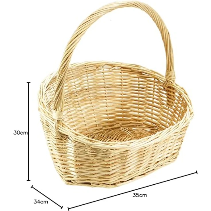 Kobolo Dekokorb Geschenkkorb Präsentkorb natur Weide 35x30x34 cm (1 Stück, 1 St, kein Set), mit Henkel – Bild 6
