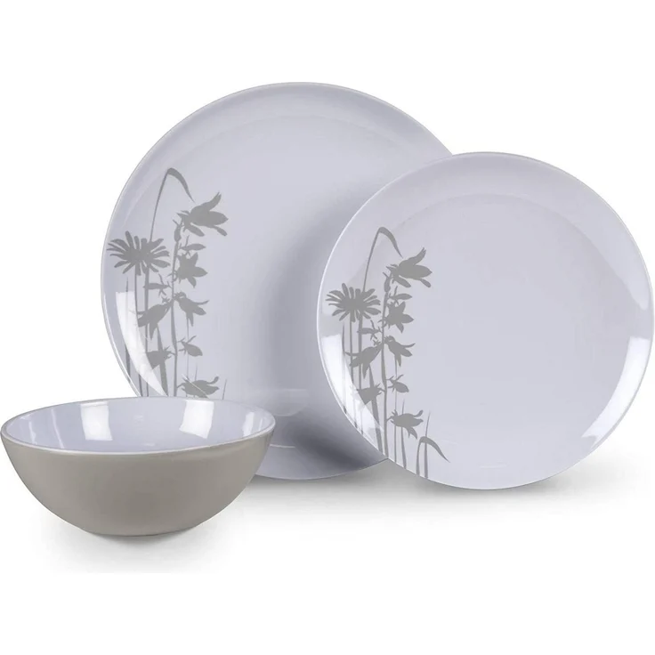 Kampa Dometic Geschirr-Set Melamin Geschirr Set 12 tlg. Meadow 4 Personen (12-tlg) – Bild 1