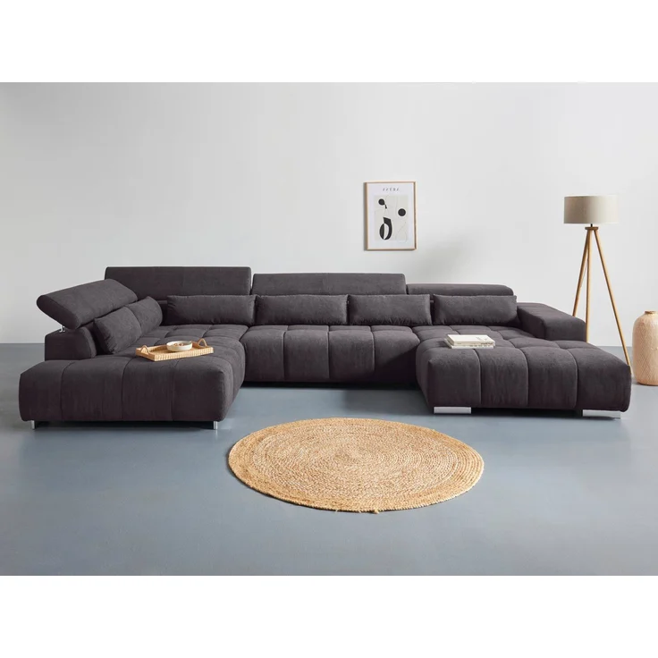 COTTA Wohnlandschaft Orion U-Form, inkl. Kopfteilverstellung und Nierenkissen – Bild 5