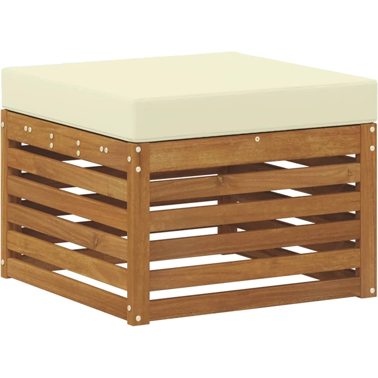 vidaXL Outdoor-Sofagarnitur 7 stk. 5-Sitzer Natur und Creme 3375120 – Bild 5