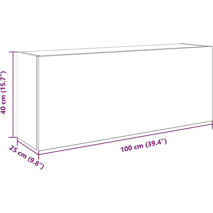 vidaXL Bad-Wandschrank Grau Sonoma 100x25x40 cm Holzwerkstoff 860108 – Bild 11