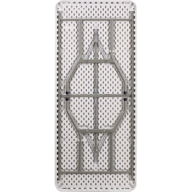 Flash Furniture Elon Rechteckiger Veranstaltungstisch aus Kunststoff, zusammenklappbar, tragbar, für Veranstaltungen im Innen- und Außenbereich, 1,8 m, Weiß – Bild 5