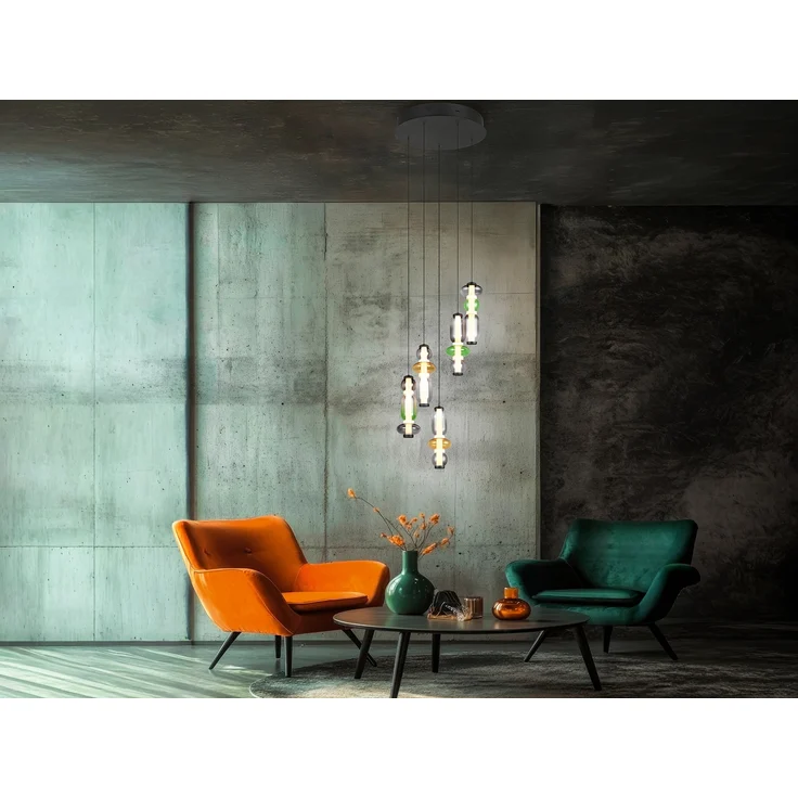 Moderne LED Pendelleuchte MINERVA 5-flammig, höhenverstellbar Ø 42cm – Bild 8