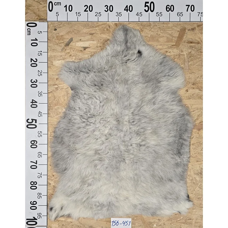 Provellus Schaffell Echt, Hellgrau-Silbergrau, ca 91 cm, Weichflor, Öko gegerbt, Unikat 156-451, ca 91 cm, Hellgrau / Grau / Silbergrau, ca 91 cm – Bild 2