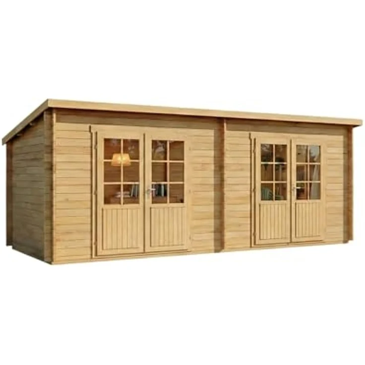 Alpholz Gartenhaus Maria Twin Gartenhaus aus Holz Holzhaus mit 40 mm Wandstärke Blockbohlenhaus mit Montagematerial – Bild 5