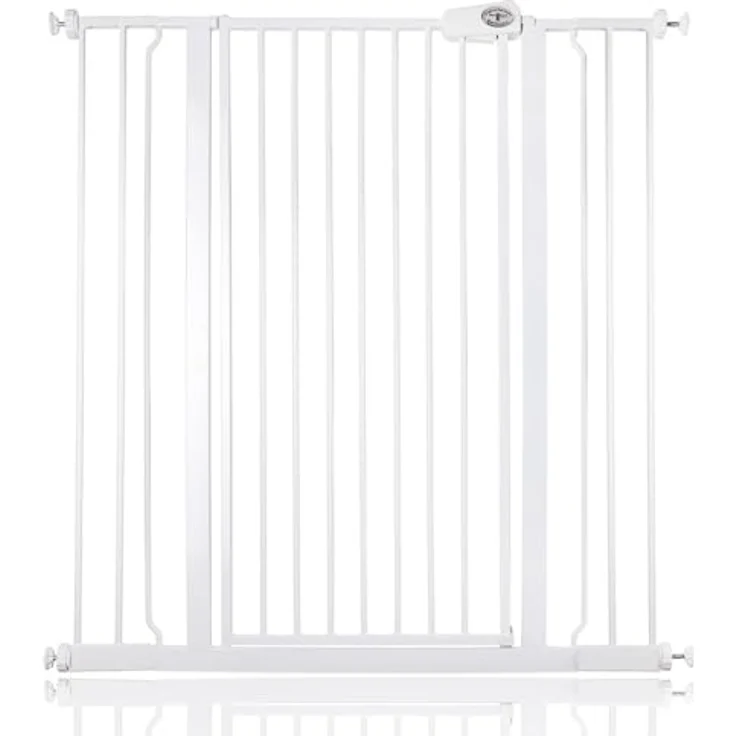 Bettacare Extra hoher Sicherheitsgitter für Kinder und Hunde, 100.8cm - 108.4cm, Weiß, Extra hohes Babygitter von 104cm Höhe, Druckmontage-Sicherheitsgitter für Treppen – Bild 2