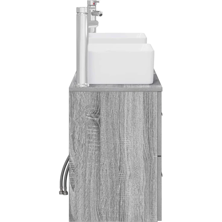 vidaXL Badezimmerschrank-Set 3 stk. Grau Sonoma 136 x 35 x 80 cm 3405864 – Bild 6