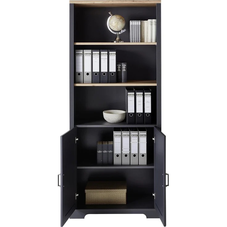 Regal-Set >Jasmin< in Graphit - 258x204x38cm (BxHxT) – Bild 3