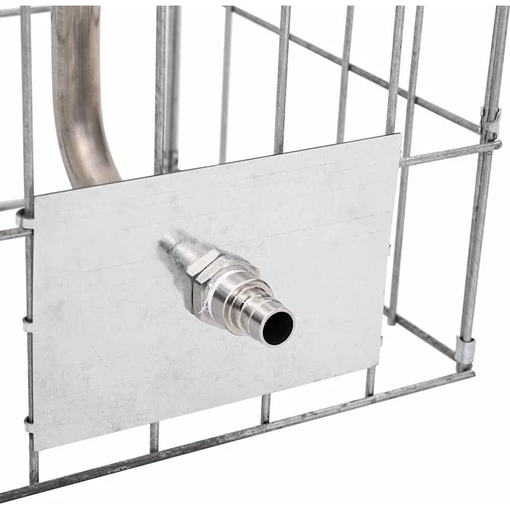vidaXL Gabionen Wasserhahn Silber 25 x 25 x 100 cm Edelstahl 42013414 – Bild 9