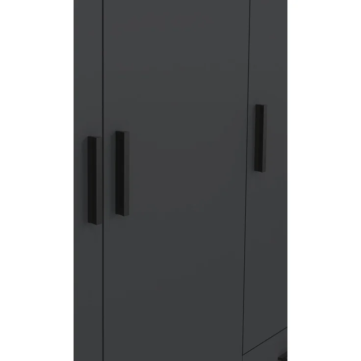 Dmora - Kleiderschrank 3 Türen Thea, Schlafzimmermöbel, Schrank, Garderobe, 147x50 h200 cm, Grau – Bild 9