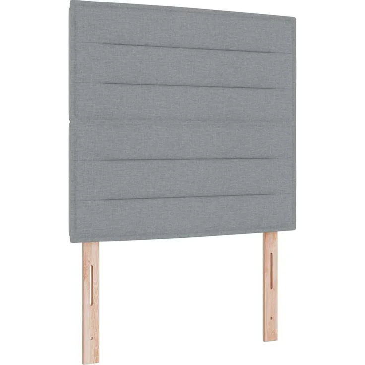vidaXL Boxspringbett mit Matratze mit LED Hellgrau 120 x 190 cm Stoff 3342774 – Bild 2