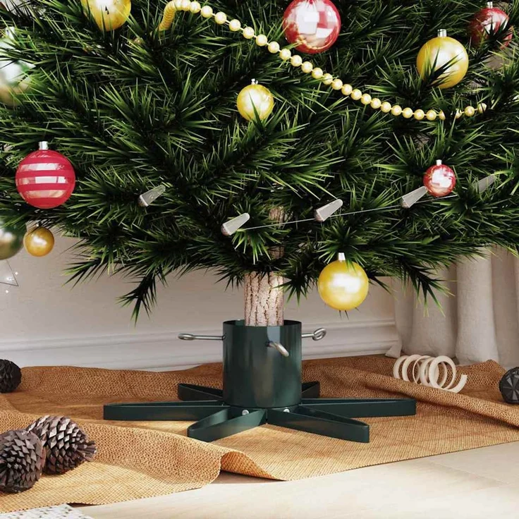vidaXL Weihnachtsbaumständer Grün 50 x 50 x 15,5 cm Stahl 42019198 – Bild 4