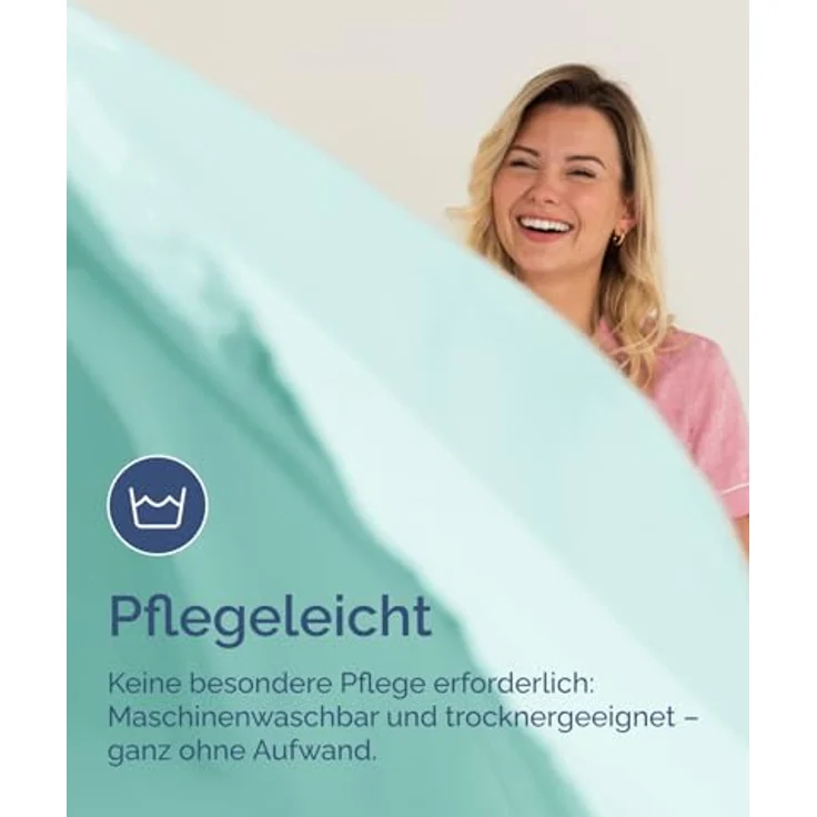 Spannbettlaken 90x190 - Mikrofaser Spannbetttuch 40cm (16") tief - Spa-Blau | Spannbetttuch, Boxspringbett, Weich, Knitterfrei, Bügelfrei, Atmungsaktiv, Hypoallergen, Rundumgummi, Gebürstet, OEKO-TEX – Bild 7