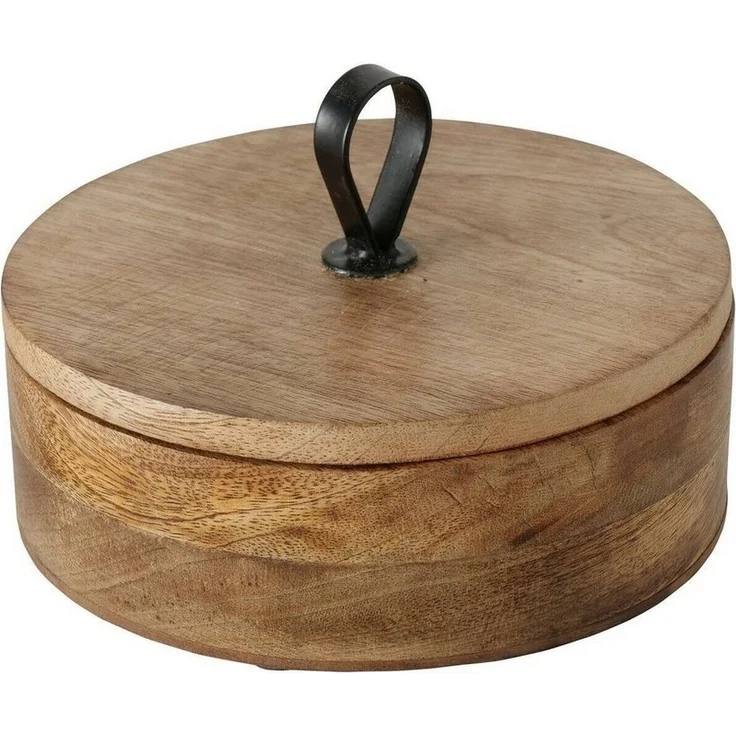 Runde Box KABIR, Mangoholz, Ø 19 cm – Bild 1
