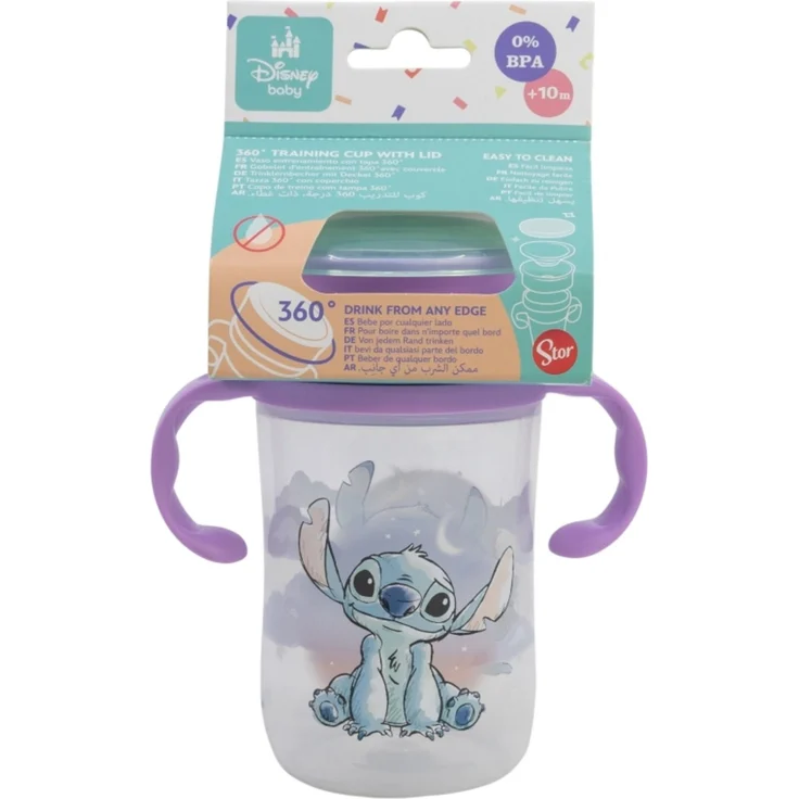 Disney Stitch Trinklernbecher 395 ml – 360° Becher mit Griffen und Deckel – Bild 3