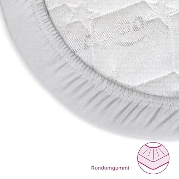 babybay Jersey Spannbetttuch Deluxe mit Membran passend für Modell Verlängerungsseite Boxspring XXL, zartgrau – Bild 6