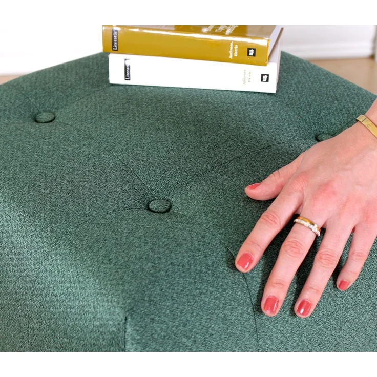 Hanah Home 'Tomp v2 - Green' Pouffe, Grün, 43 x 43 x 43 cm – Bild 2