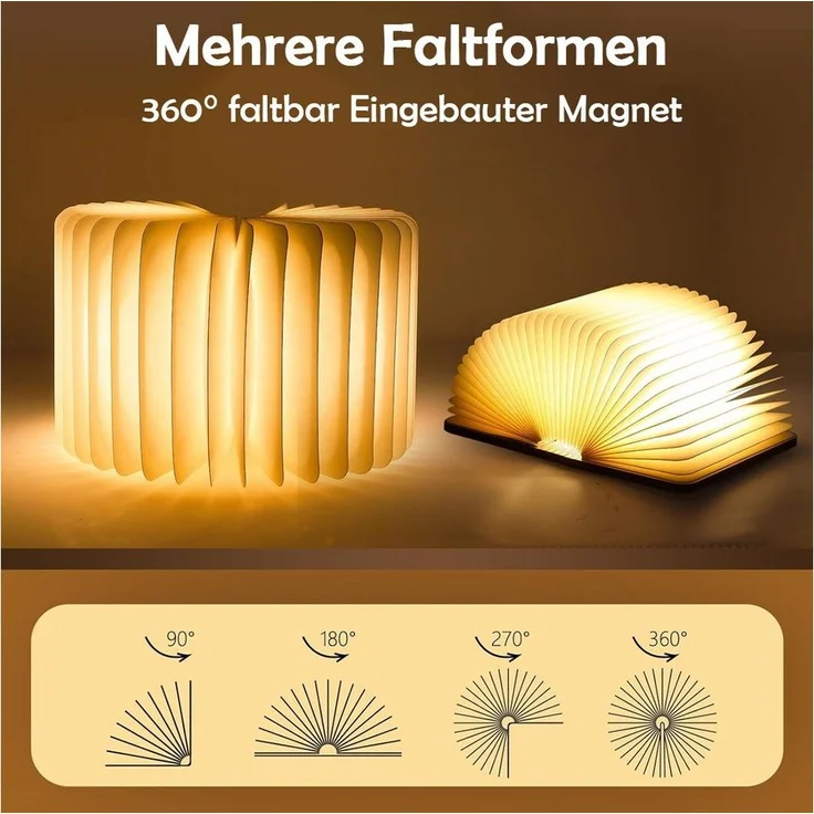 TUWENA LED Schreibtischlampe LED Buchlampe, Buch Licht Faltbare Buchlampe, USB Aufladbar Nachtlicht – Bild 3