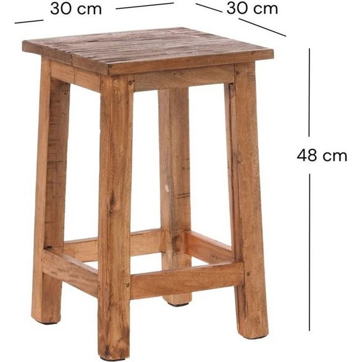 DESIGN DELIGHTS Hocker Sitzhocker MADERO, 48x30cm(HxB) Altholz Holzhocker, massivholz Hocker – Bild 2