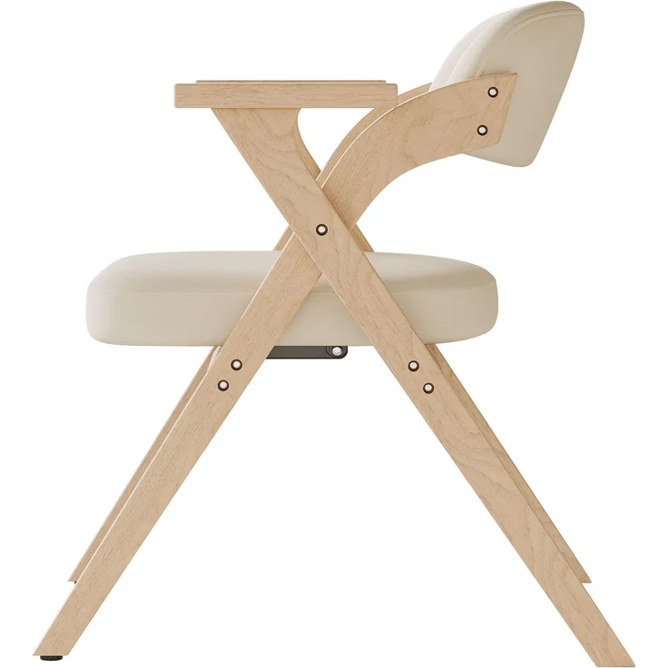 6 klappbare Esszimmerstühle, Esszimmerstühle aus Massivholz, bequem und atmungsaktiv, faltbar und verstaubar, geeignet für Esszimmer, Wohnzimmer, Café, moderner Stil, Leinen, Beige--Beige--64.5x66.5x76cm--YOUDENOVA – Bild 10