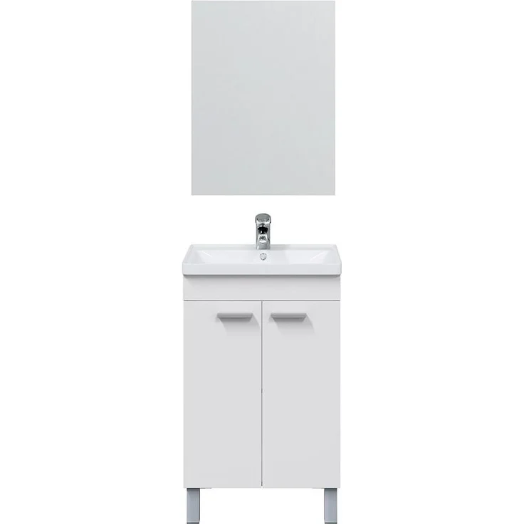 Waschbeckenunterschrank >KONCEPT 50< in weiß glänzend - 50x80x40 (BxHxT) – Bild 1