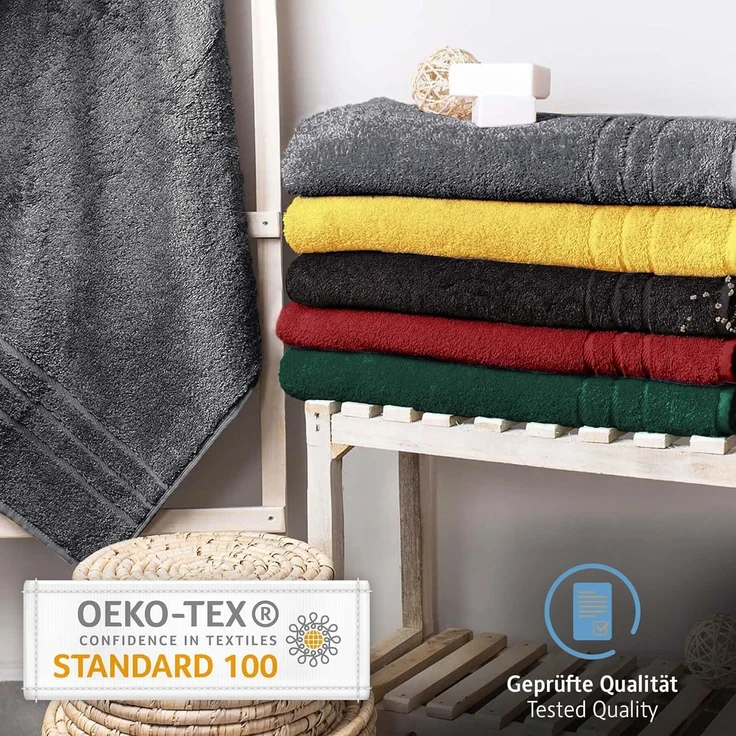 Komfortec Saunatuch Frotte aus 100% Baumwolle, Frottee (Packung, 2-St), 80x200 Saunatücher set XXL, Weich, Schnelltrocknend – Bild 6