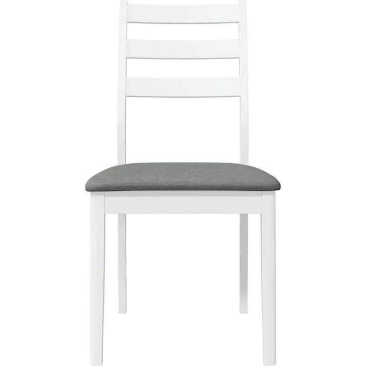 vidaXL Esszimmerstühle mit Kissen 2 Stk. Weiß Massivholz Gummibaum 4102519 – Bild 4