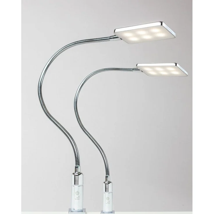 kalb Bettleuchte 4W LED Bettleuchte Leseleuchte Nachttischlampe Leselampe flexibel, 2er Set chrom, warmweiß