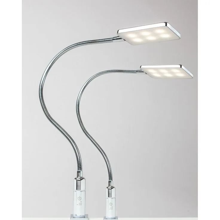 kalb Bettleuchte 4W LED Bettleuchte Leseleuchte Nachttischlampe Leselampe flexibel, 2er Set chrom, warmweiß