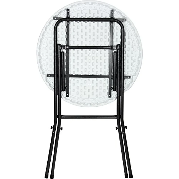 Casaria® Stehtisch 2er Set Klappbar Ø 72 cm Rund 110 cm Hoch Stabil Garten Wasserabweisend Metall Klapptisch Bistrotisch Partytisch Bar Biertisch Weiß – Bild 10