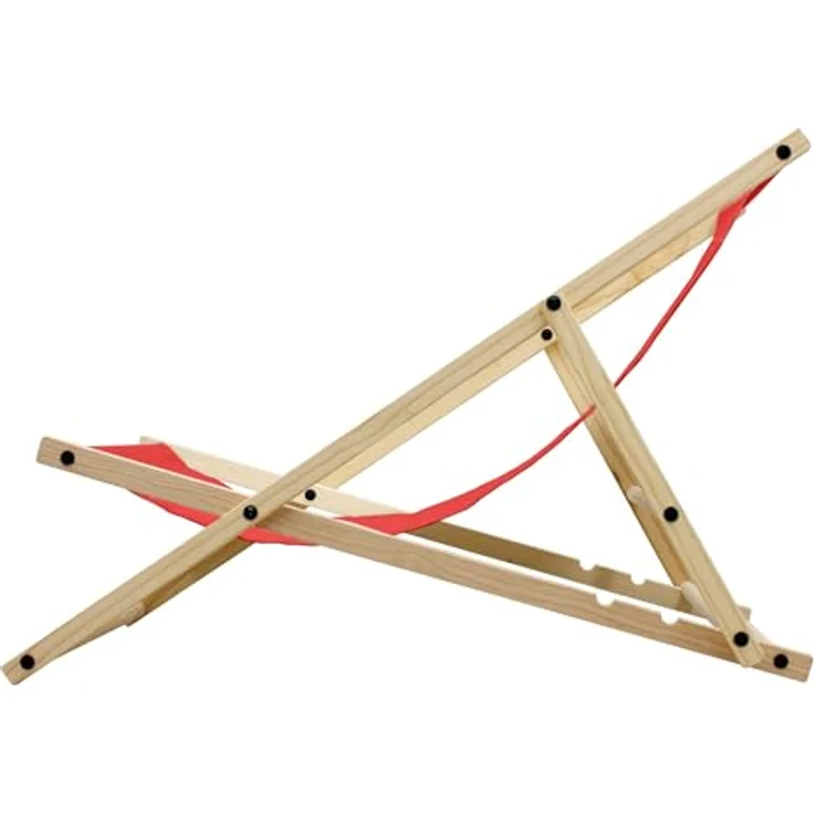 ECD Germany 5x Klappbarer Liegestuhl aus Holz, Rot, bis 120kg, 3-fache Liegehöhen, wetterfest – Bild 4